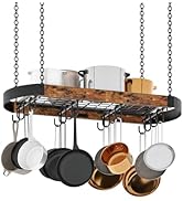 CHOEZON 31.7-Inch Hanging Pot Rack, Space-Saving Pot Hanger for Kitchen, Ceiling Pan Hanging Rack...