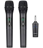 KITHOUSE K380A Wireless Microphone Karaoke Microphone Wireless Mic Dual with Rechargeable Bluetoo...