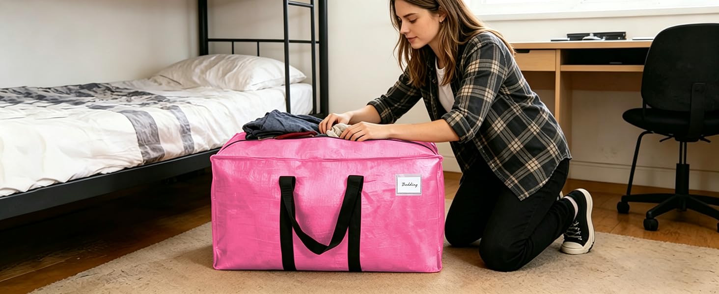 HOMESURE Supports 200lbs Heavy Duty Moving Bags - Durable Zipper & Wrap-Around Handles