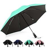 G4Free 46 Inch Windproof Umbrella for Rain Strong 8 Ribs Compact Reverse Folding Travel Umbrella ...