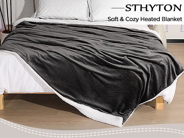 heated blanket dark gray