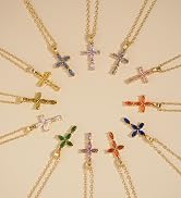 birthstone cross necklaces