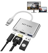 MT-VIKI 4K USB C HDMI Adapter 3 in 1 HDMI + USB 3.0 + PD 100W Hub for MacBook Pro, iPad Pro, iPho...