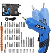 Cordless Electric Screwdriver, 3.6V Rechargeable Power Screwdriver with 47 pcs Accessories, usb c...