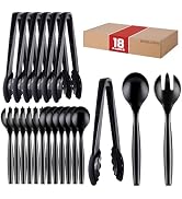 Mwellewm 18Pcs Serving Utensils, 10'' Plastic Serving Utensils Set, Disposable Serving Spoons for...