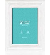 LaVie Home 5x7 Picture Frames (1 Pack, Distressed White) Rustic Photo Frame Set with High Definit...