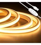 iNextStation COB LED Strip Lights 6.56FT 5V USB Dimmable 3000K Warm White | 640 LEDs Uniform 180°...
