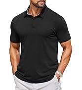 COOFANDY Men's Casual Polo Shirts Short Sleeve Classic Basic Tee Button Collar Shirt Summer Golf ...