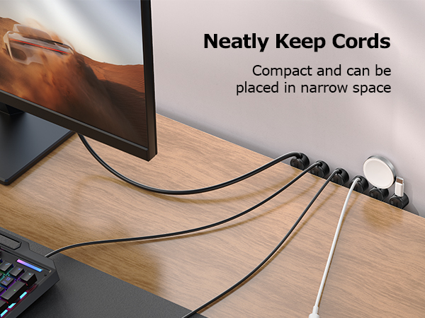 pc computer electrical white black under desk car magnetic cord management clips kit under desk
