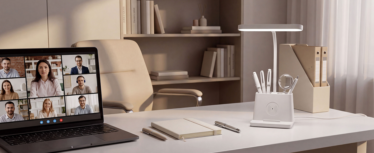 desk lamp with wireless charger