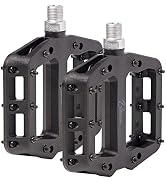 Bikeroo Black Light Up Mountain Bike Pedals for Night Morning, MTB Platform w/Grip Pins, All Meta...