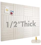AkuDecor Large Cork Boards for Walls 48"x 36" - 1/2” Thick Bulletin Board, 12 Pack Felt Wall Tile...