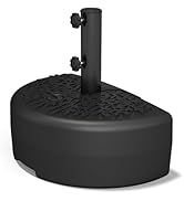 Helios&Hestia 73 lb Heavy Duty Half Round Umbrella Base, Plastic Water and Sand Fillable Outdoor ...