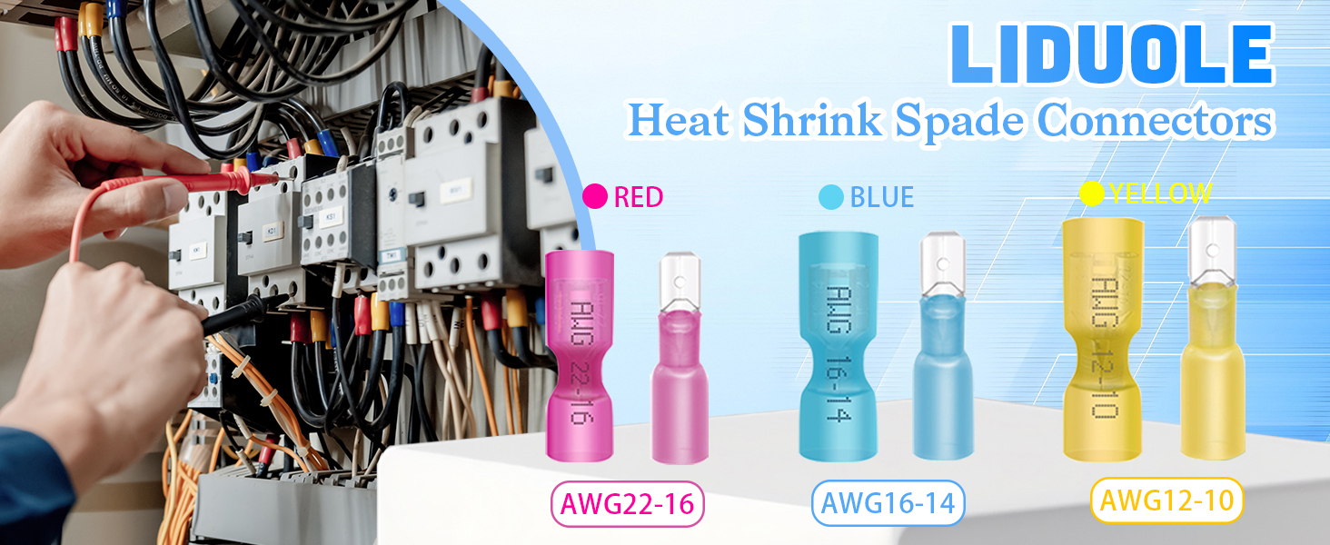 Heat Shrink Spade Connectors 100PCS