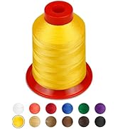 FIVEIZERO Extra Strong Upholstery Thread,Yellow 1000 Meters Bonded Nylon Thread for Denim Leather...