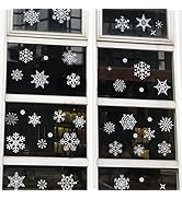 Shining Snowflakes Window Clings, 9 Sheets Glitter Snowflake Stickers DIY Removable New Year Deco...