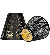 Small Lamp Shades Set of 2 ALUCSET Chandelier Shades Mini Lamp Shade 3" X 6" X 5", Bell, Clip on ...