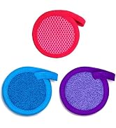 Makeup Remover Cloth Exfoliating Face Scrub - 3Pcs Microfiber Cloth Facial Blackhead Remover Reus...