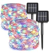 kemooie 2 Packs Solar Christmas Lights, Total 200 LED 66FT 8 Twinkle Modes Multicolor Solar Power...