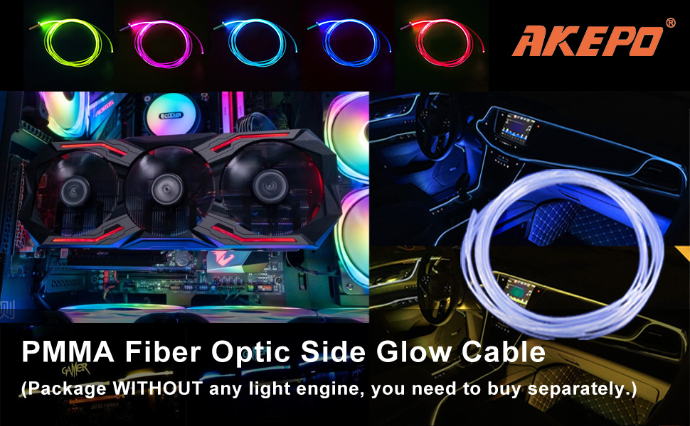 PMMA Plastic Fiber Optic Side Glow Cable