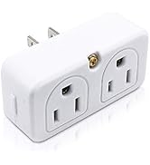 SYCON Adapter Outlet Extender, 2-Prong Mini Wall Plug, Multi Outlet Splitter with 4 Outlets