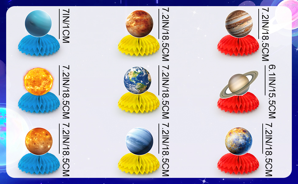 space solar system themed honeycomb