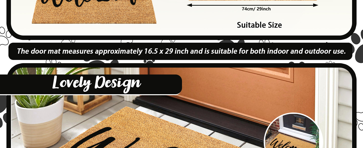 Dog Welcome Natural Coir Doormat
