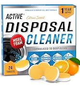 Garbage Disposal Cleaner Deodorizer Tablets - 24 Pack, New Powerful XL Foaming Tablet - Fresh Cit...
