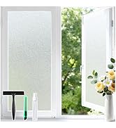 Haton Window Privacy Film Frosted Glass Film for Door Bathroom Shower, Peel & Stick, Day & Night,...