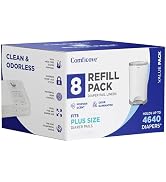 Comficove 8 Pack Dekor Plus Diaper Pail Refills, Compatible with Dekor Diaper Pail Refill Bags, E...