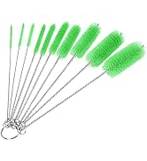 Bottle Cleaning Brushes, 8 Inch Nylon Tube Brush Set, Cleaner for Narrow Neck Bottles Cups with H...