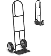 Goplus Hand Truck, P-Handle Hand Truck Dolly with Vertical Loop Handle, 10” Wheels, 15” x 9” Fold...