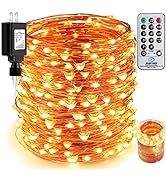 ZAECANY Fairy Lights Plug in, 165 Feet 500 Fairy Lights with Remote, Long Copper Wire Lights Dimm...