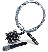 FryOilSaver Co | B67C | Pellet Stove Vent Cleaning Kit | 3" by 3.5" Bristle Head | Extra Length 1...