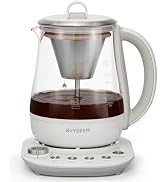BUYDEEM K156 Tea Maker, Electric Kettle for Coffee and Tea Brewer with 6 Flavor Controls, 4 Tempe...