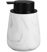 12Oz Ceramic Liquid Soap Dispenser - Modern Lotion Hand Soap Dispenser with Easy-to-Press Black P...