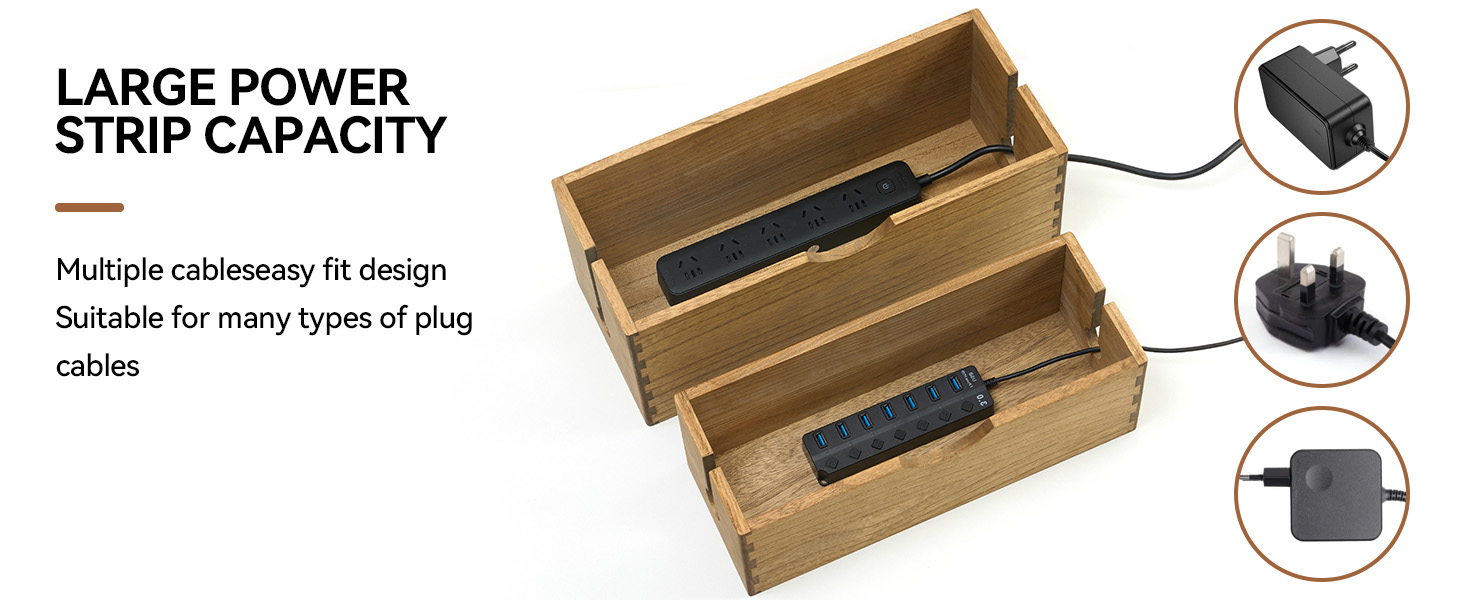 wood cord storage box