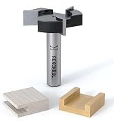 REKCKRUL CNC Spoilboard Surfacing Router Bit 1/2 Inch Shank, 2" Cutting Diameter 3-Wings, Slab Fl...