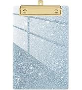 Piasoenc Acrylic Small Clipboard, Fashion Glitter Clipboard, A5 Clipboards with Low Profile Gold ...