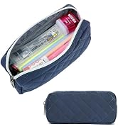 Della Gao Pencil Case Pouch, Light Weight Pencil Bag, Pen Bag Wide Opening, Soft Quilted Pencil P...