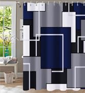 navy blue shower curtain