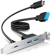 GRAUGEAR 20Gbps USB3.2 Gen2x2 USB-C Front Panel Adapter, Motherboard Header Extension Cable, USB-...