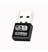 AC1300 USB WiFi Adapter, 2.4G/5G Dual Band Wireless Network Adapter for Desktop WiFi Dongle USB 3...