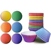 qiqee Jumbo Cupcake Liners 300PCS Gradient Cupcake Cups 6 Designs Cupcake Papers Baking Cups Cupc...