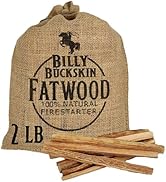 Billy Buckskin Co. 2 lb. Burlap Bag of Fatwood Fire Starter Sticks | Comes in Stylish Burlap Bag ...