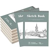 12 Pack Sketch Book, 9 x 12 Inch Sketchbook, 68lb/100gsm Top Spiral Bound Sketch Pad, Acid Free A...
