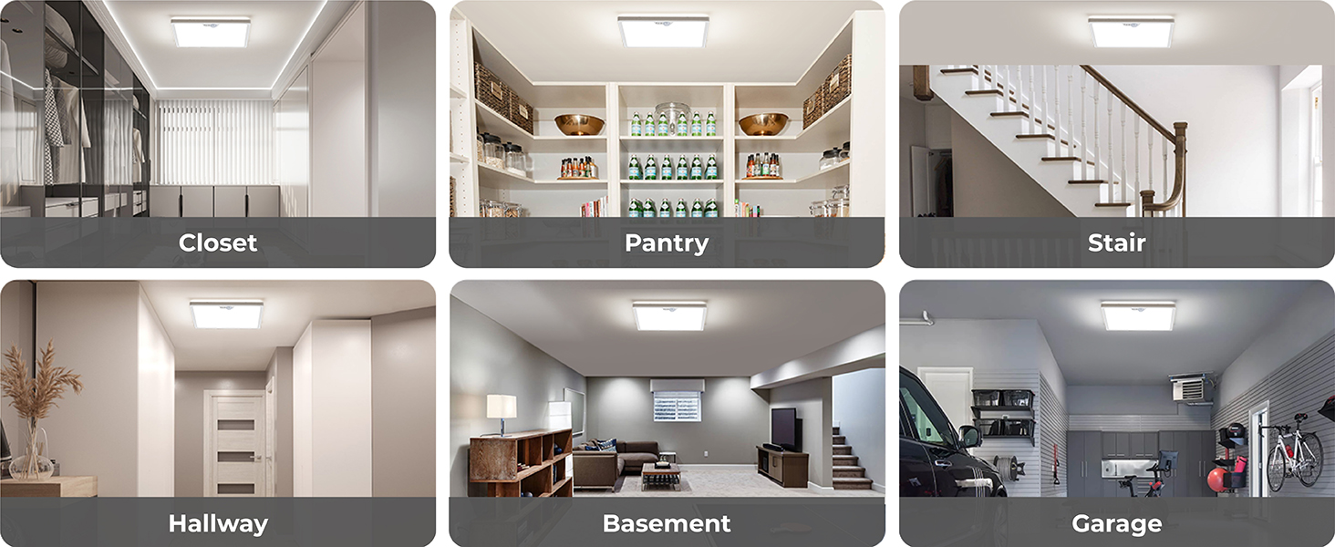 Square Motion Ceiling Light for Closet Porch Stairs Hallway