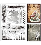 GLOBLELAND Vintage Texture Background Clear Stamps for Cards Making Retro Mark Background Silicon...