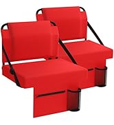 janiry Stadium Seat 2 Pack for Bleachers with Back Support,Portable Bleacher Chairs with Back and...
