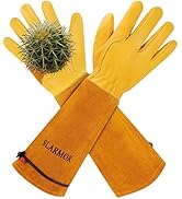 SLARMOR Long Gardening-Gloves Women/Men-Thorn proof Rose Pruning Heavy Duty Gauntlet-M